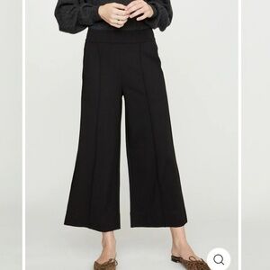 BROCHU WALKER  Rhodes Black Ponte Knit Wide Leg Cropped Stretch Trouser NWT